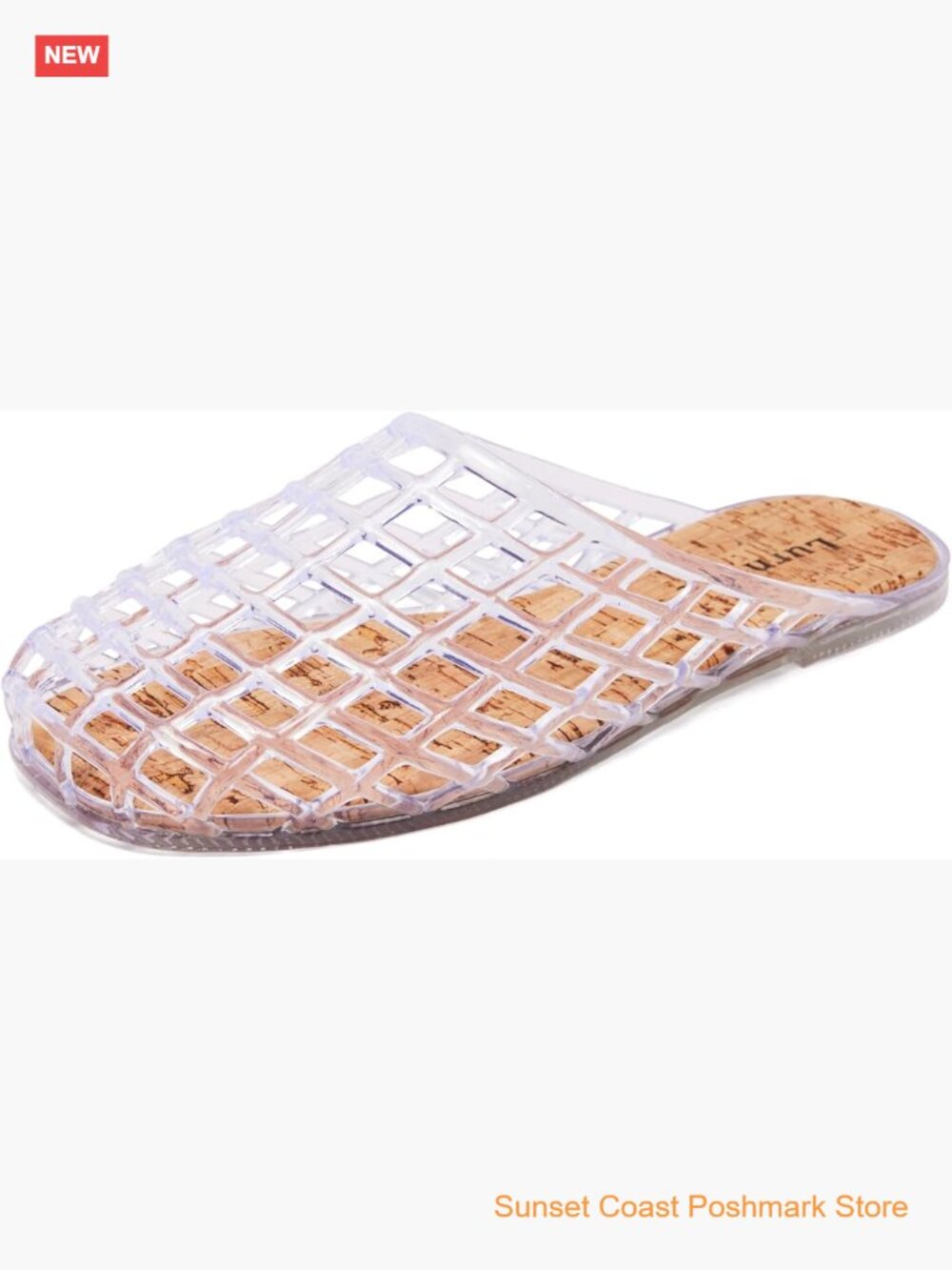 Clear Jelly Mesh Slide Sandals Slip On Closed Toe Flats Summer Beach Jelly Shoes